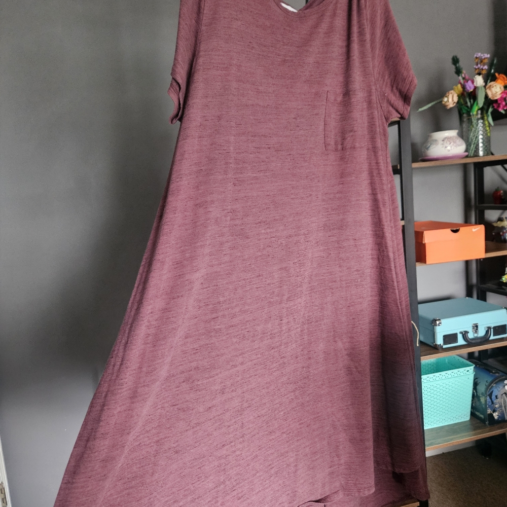 LuLaRoe Pink A-Line High Low Dress 2xl